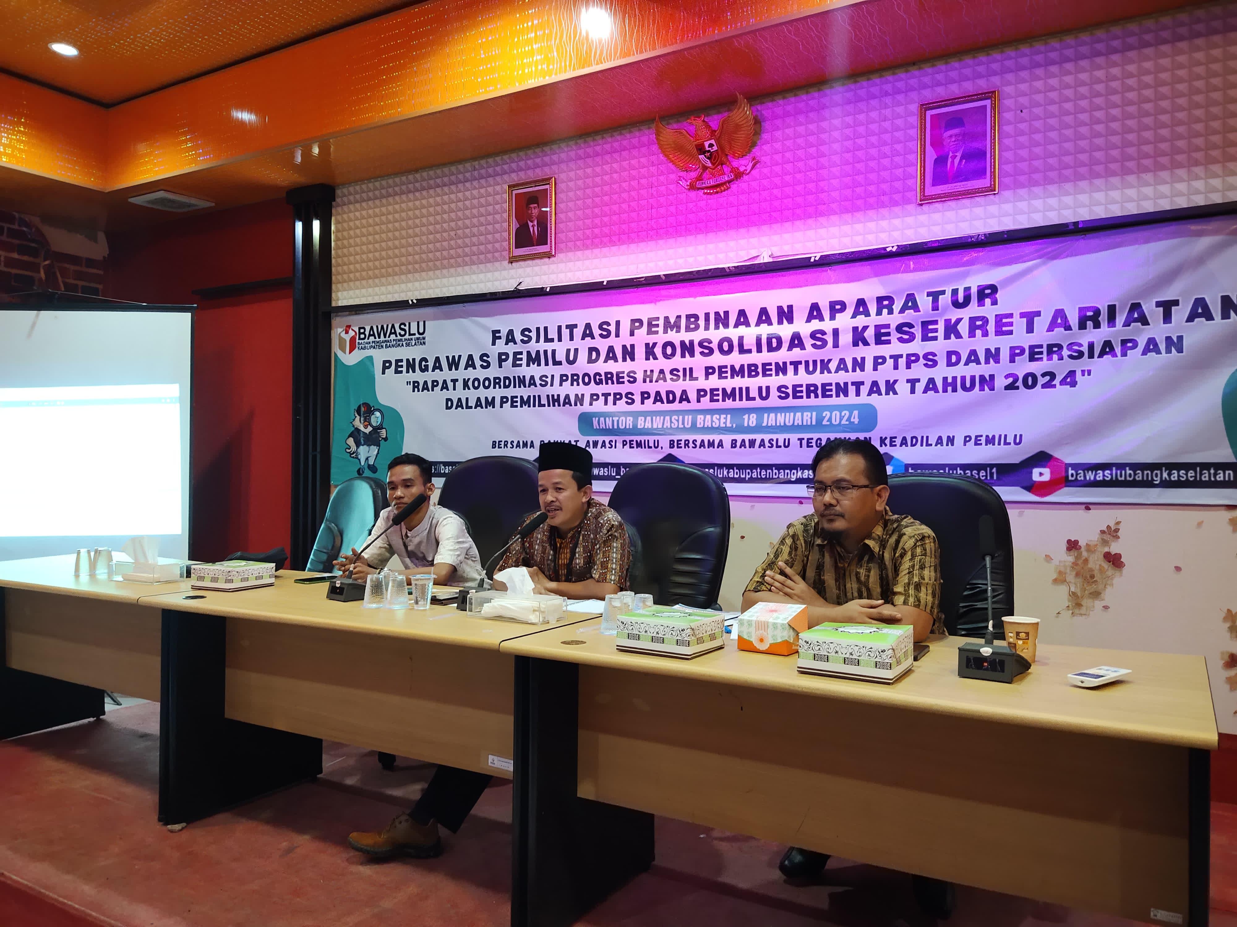 fasilitasi pembinaan aparatur pengawas pemilu dan konsilidasi keseketariatan,rapat koordinasi Progres Hasil Pembentukan PTPS dan Persiapam dalam Pemilihan PTPS Pada Pemilu Serentak Tahun 2024