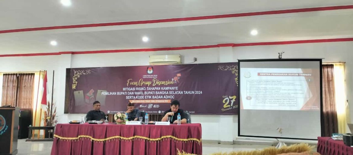 Bawaslu Bangka Selatan Matangkan Strategi Mitigasi Risiko Kampanye Lewat FGD Jelang Pilkada 2024