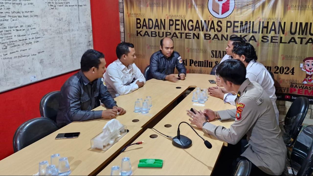 Bawaslu Bangka Selatan Berkoordinasi dengan Satgas Gakkum Subsatgas Pidum untuk Sukseskan Pengawasan OPM 2024