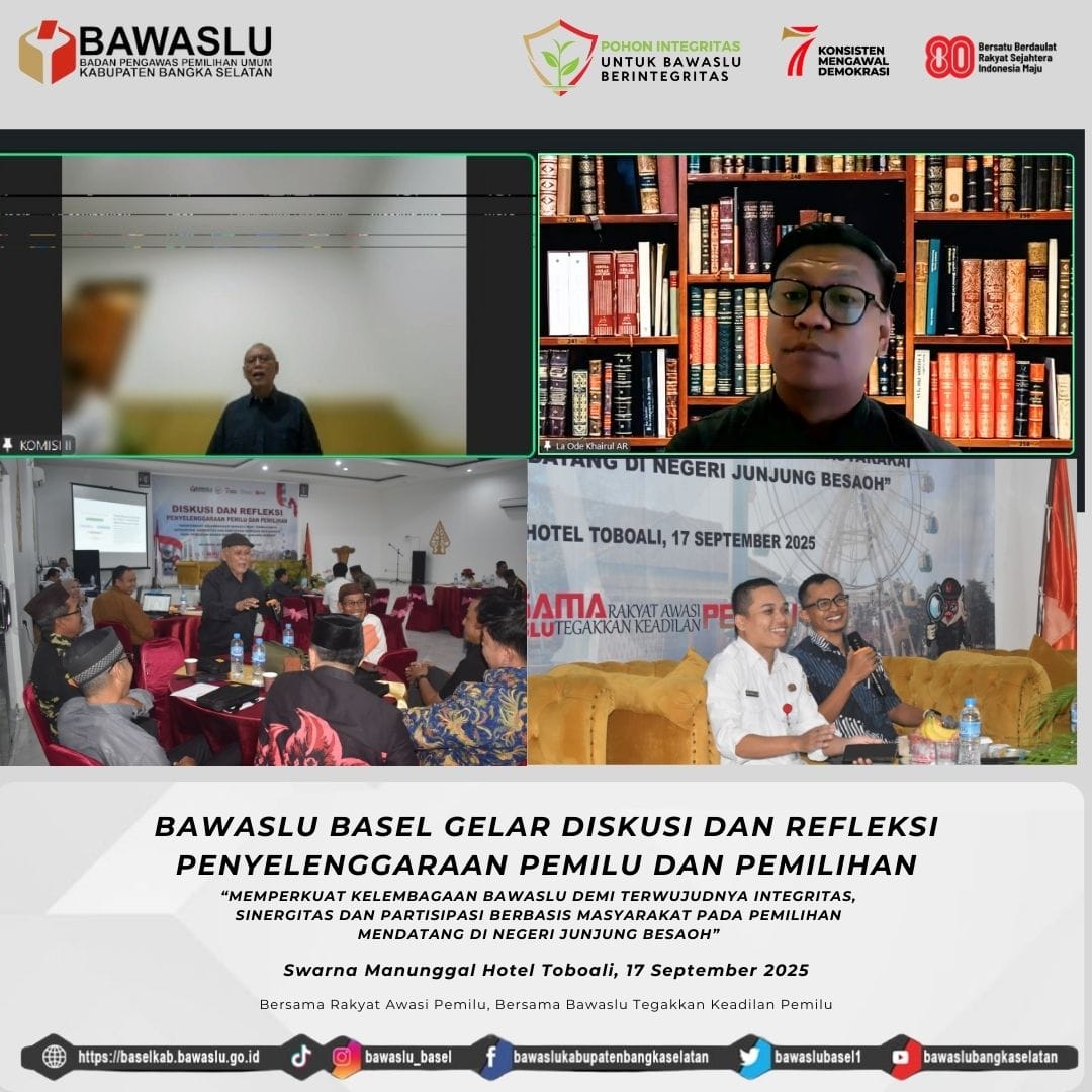 Bawaslu Bangka Selatan Gelar Diskusi dan Refleksi Penyelenggaraan Pemilu: Perkuat Kelembagaan Demi Pemilu Berintegritas, Sinergis, dan Partisipatif