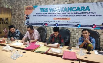 Bawaslu Bangka Selatan Gelar Tes Wawancara untuk Calon Panwaslu Kecamatan 2024