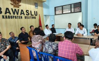 Perkuat Penegakan Hukum Pemilu, Bawaslu Bangka Selatan Hadiri Evaluasi Sentra Gakumdu di Belitung